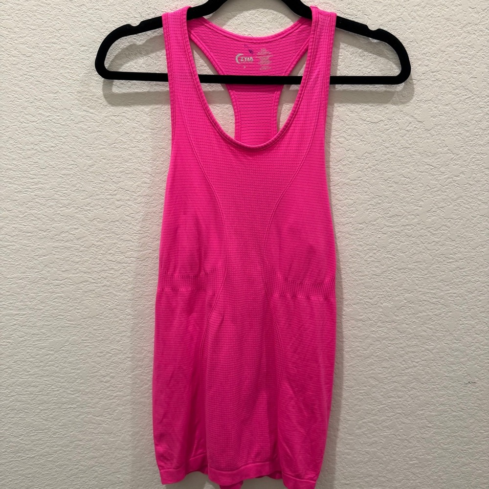 Zyia Active Women Pink Copper Charged Tank Top Seamless Racerback Athletic S